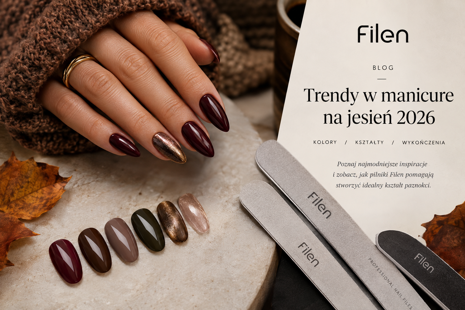 Trendy w manicure na jesień 2026 – kolory, kształty i wykończenia, które pokochamy